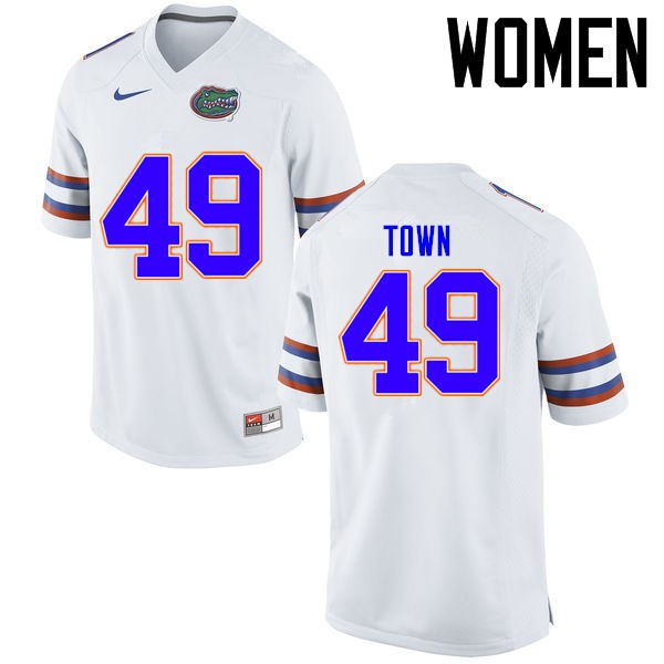 Florida Gators Women #49 Cameron Town College Football Jersey White